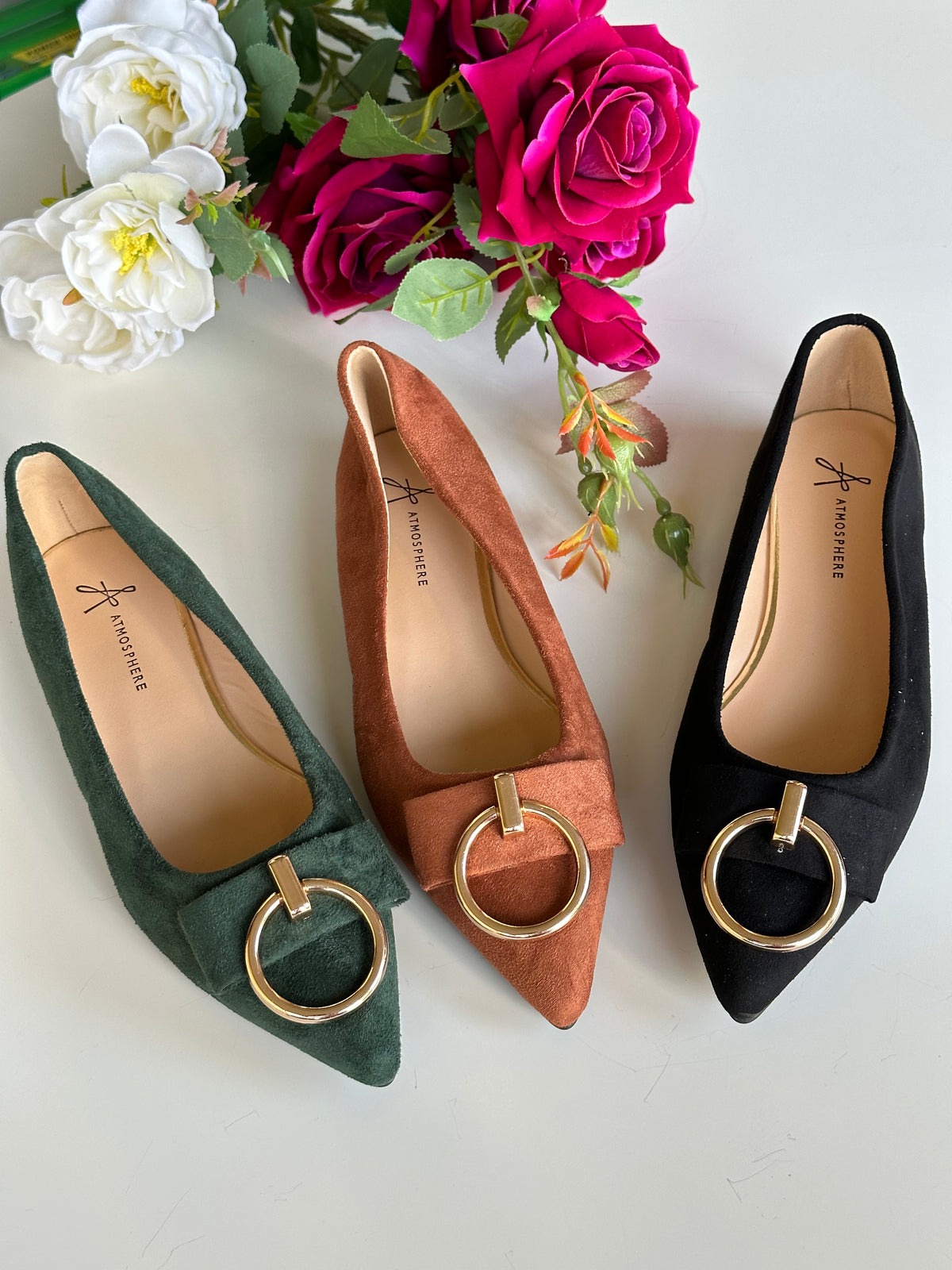 Flats buckle round ring buckle shoe