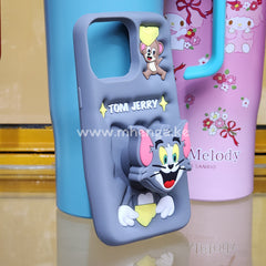 Iphone 12 Pro Max 3D Phone Case Silicone Pop Socket Tom & Jerry