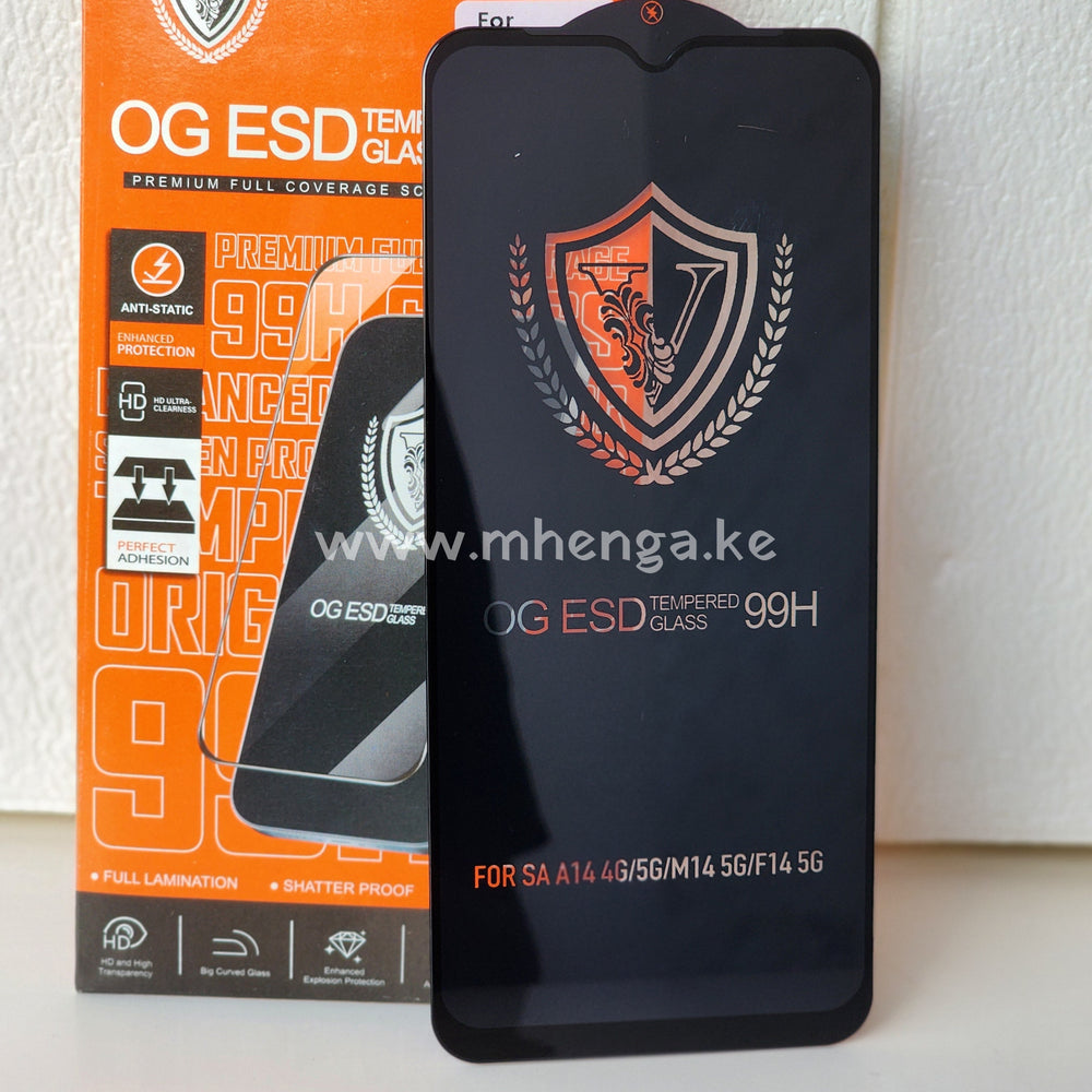 Og Glass Esd Screen Protector Samsung A14 4G & 5G / M14 5G F14 5 G Tempered Protectors Sam A 14