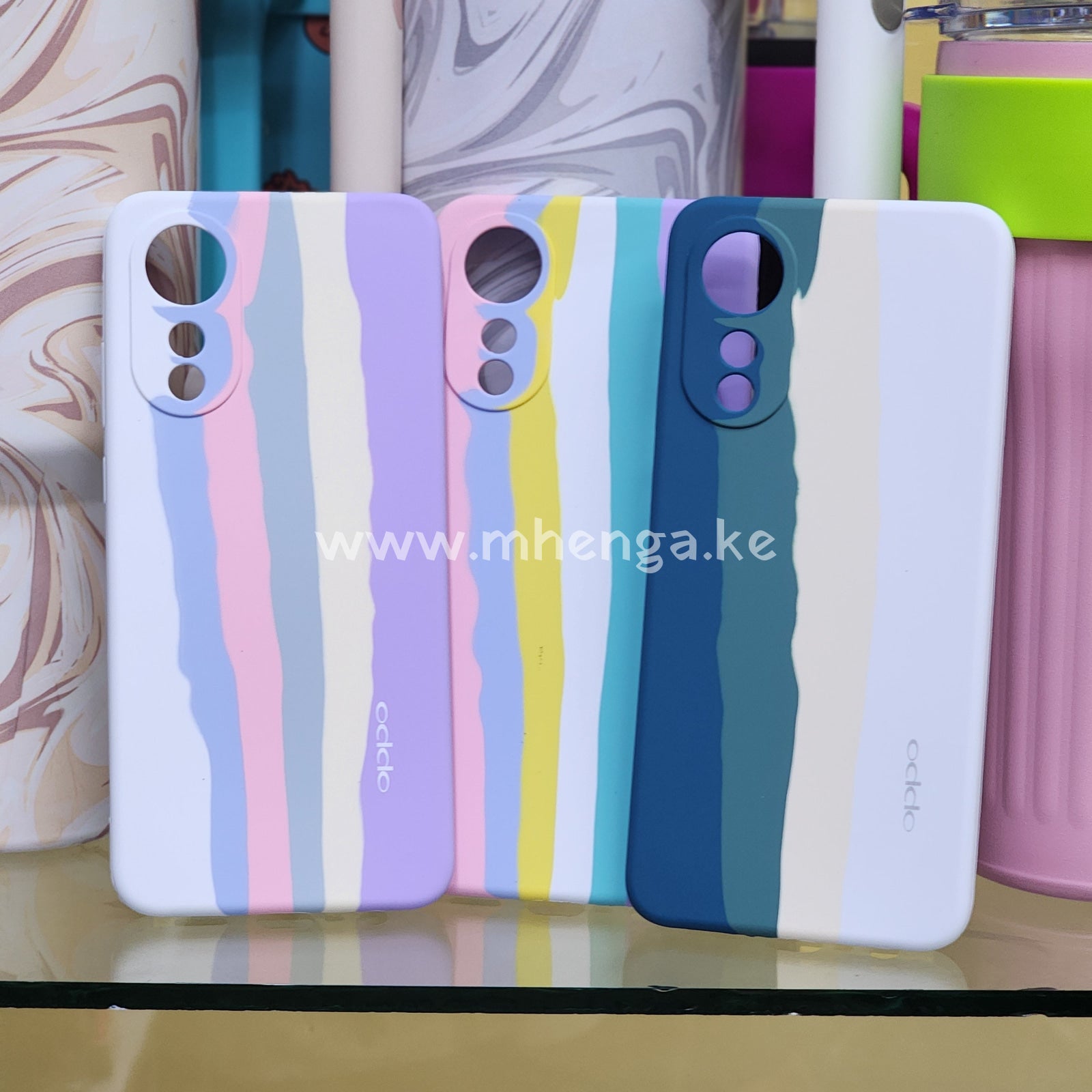 Oppo A78 Silicone Phone Case Stripes A 78 Multi Color Cases