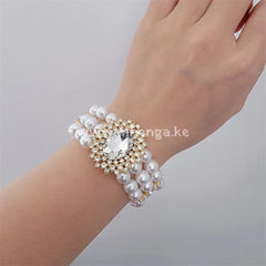 Pearl Sets With Earrings Bracelet And Chocker Chain
