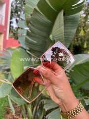 Pentagonal Square Sunglasses Sunnies Beige