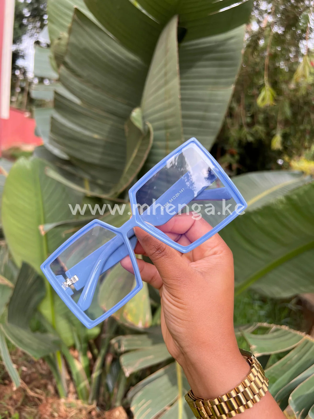 Pentagonal Square Sunglasses Sunnies Blue