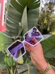 Pentagonal Square Sunglasses Sunnies White