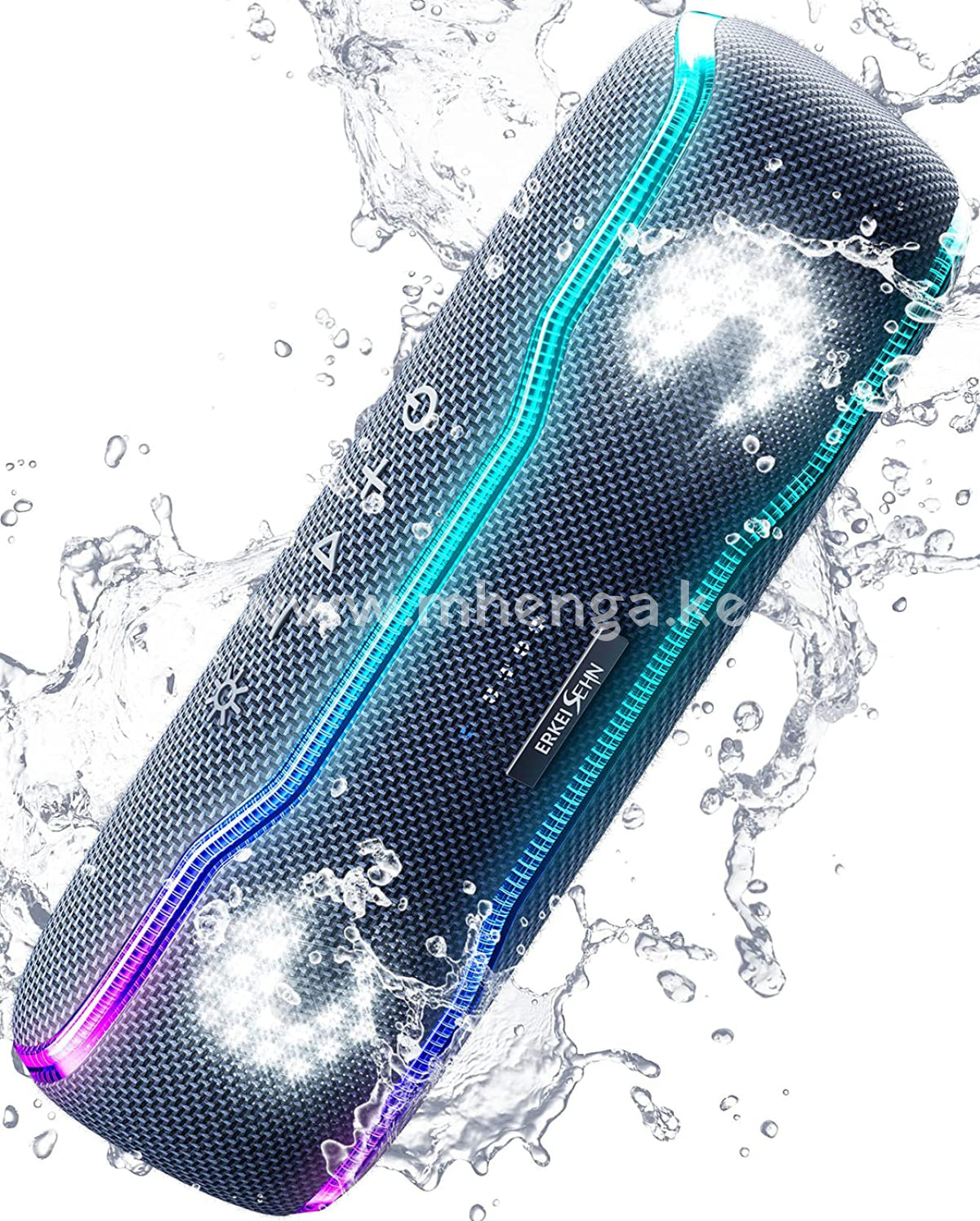 Portable Bluetooth Speaker Ipx7 Waterproof Wireless With Colorful Flashing Lights 25W Super Bass