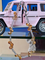 Amber glow crystal beaded charms