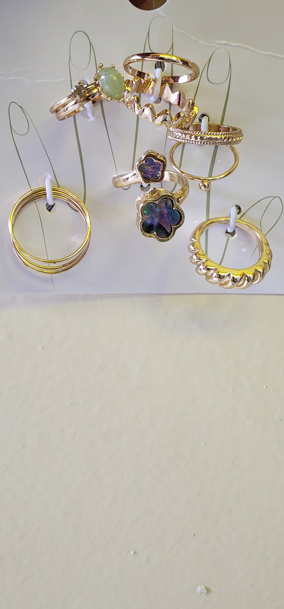 Golden Bloom Stackable Ring Set