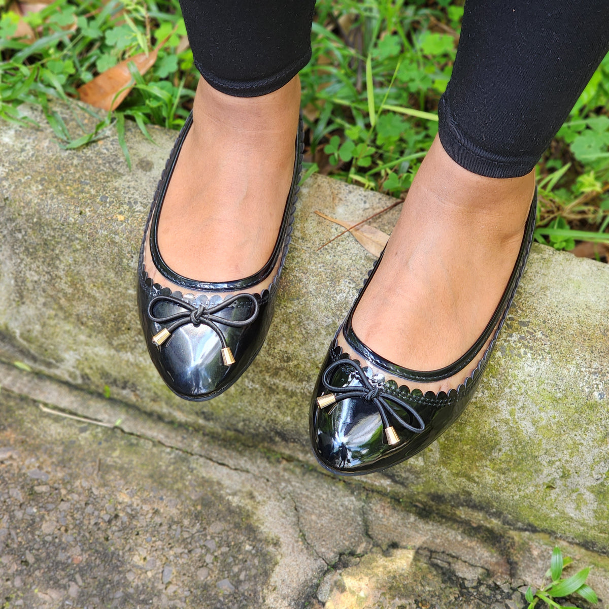 Flats with Clear Lace