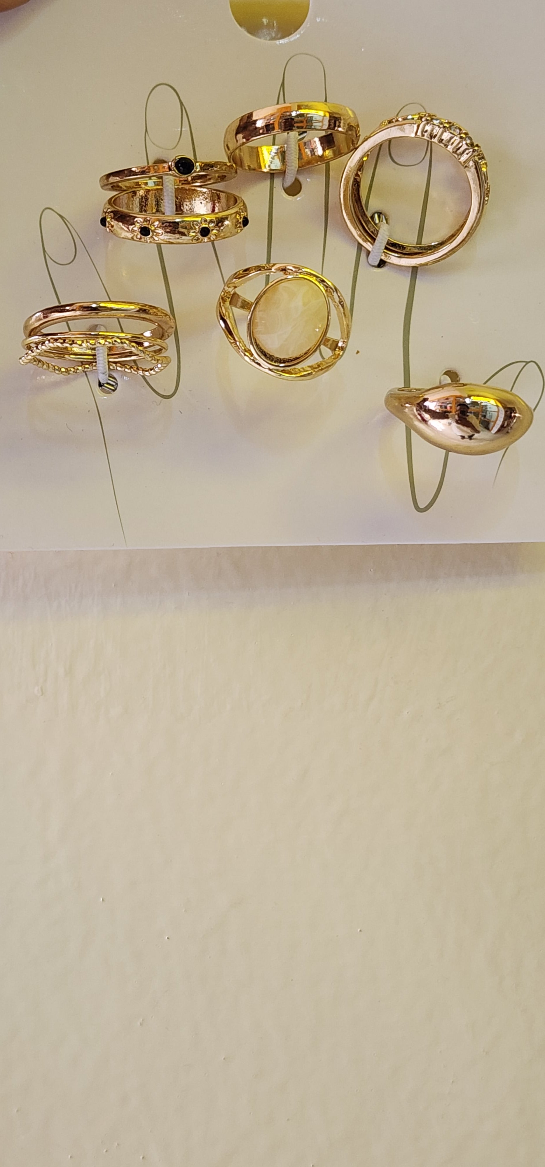 Golden Bloom Stackable Ring Set