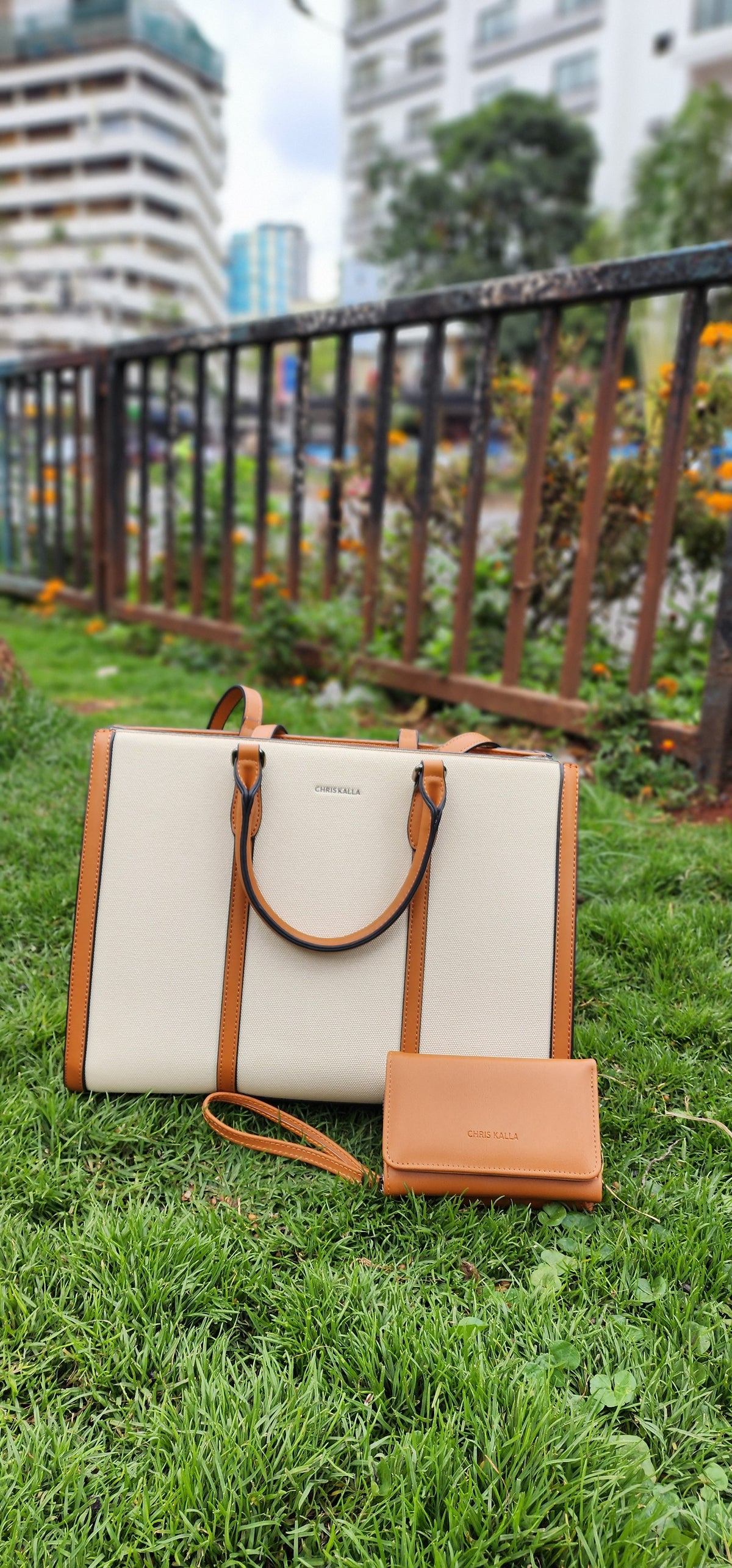 Tote bags with wallets.