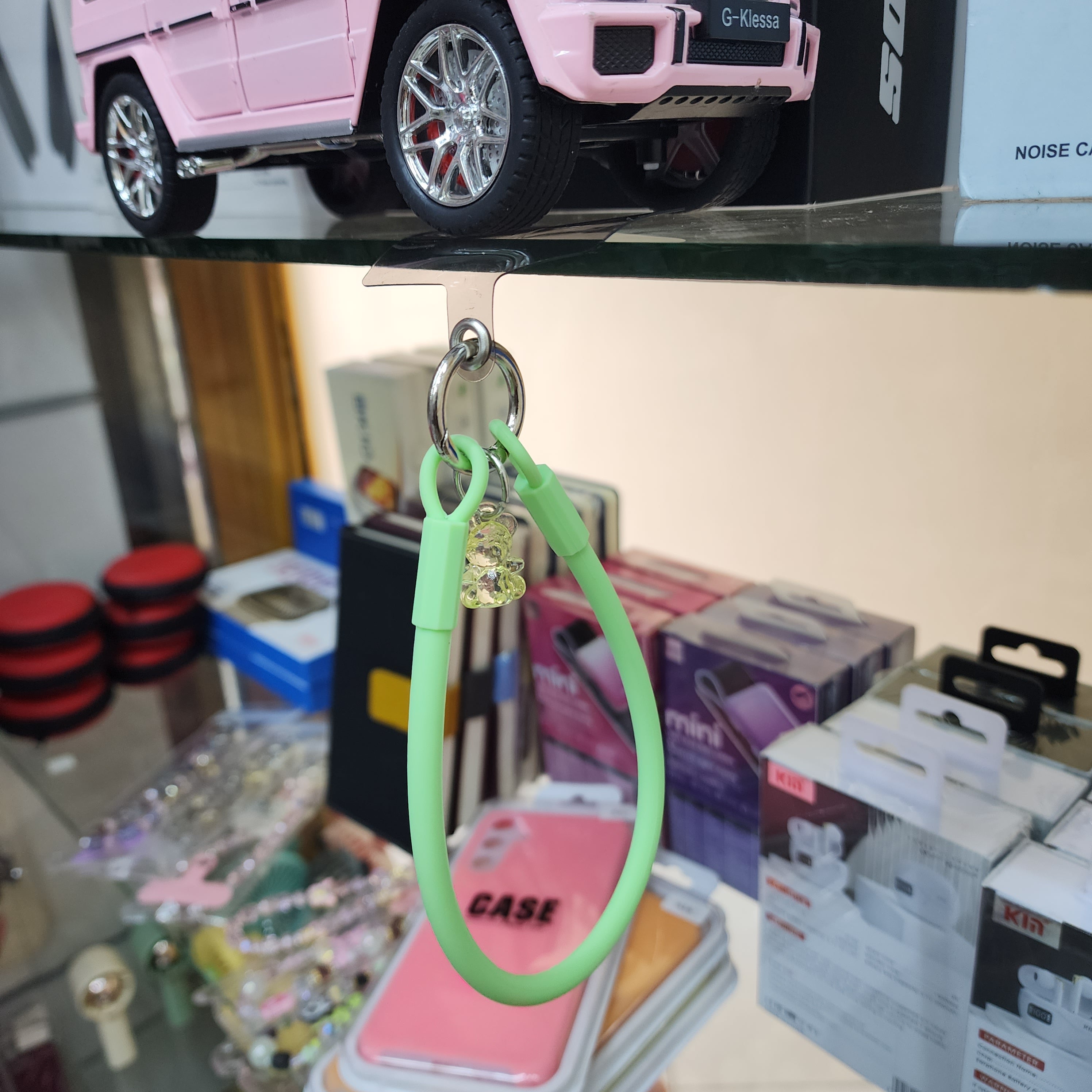 Silicone phone charms with cute bear charm