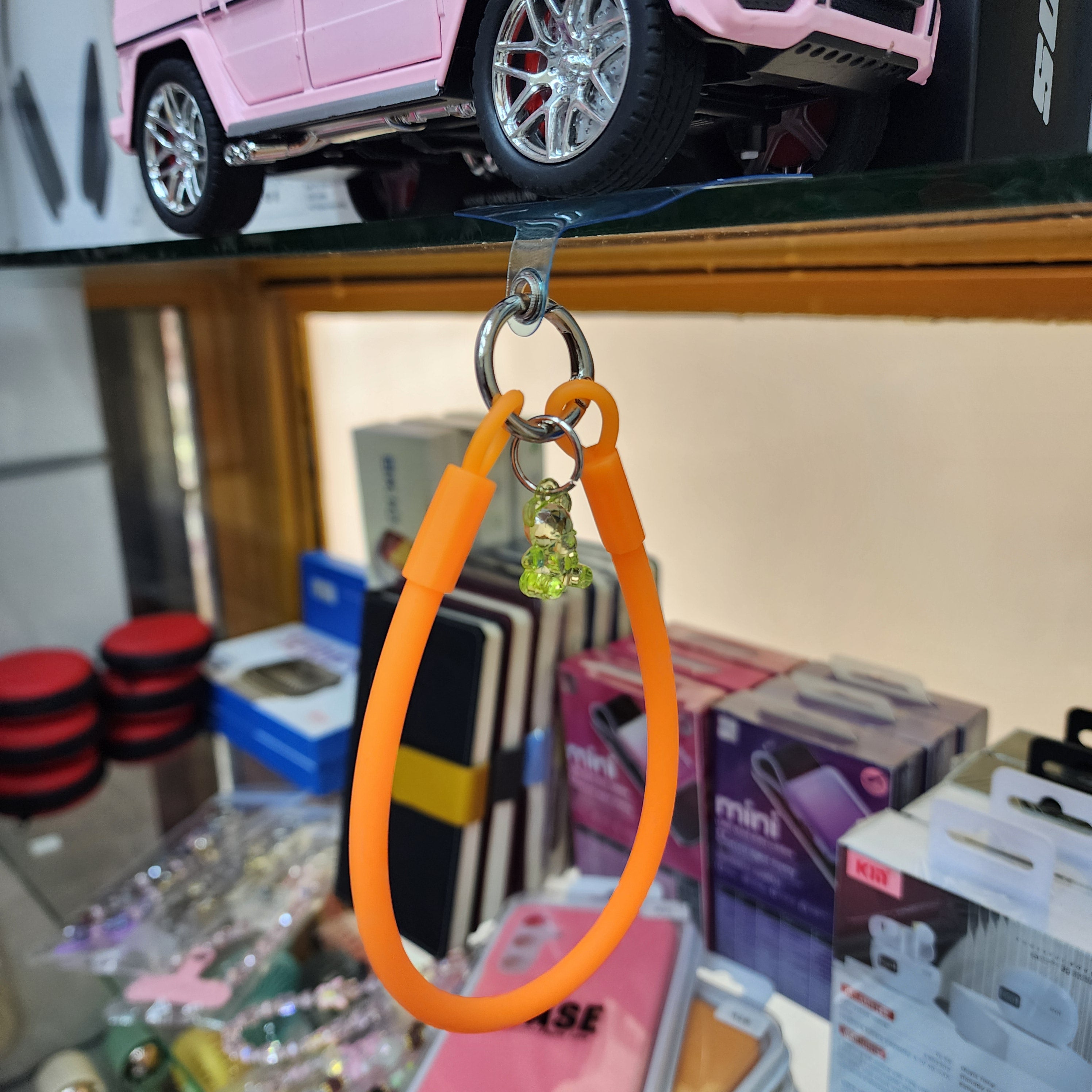 Silicone phone charms with cute bear charm