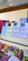 IPhone 15 promax shiny bow conture silicone phone case