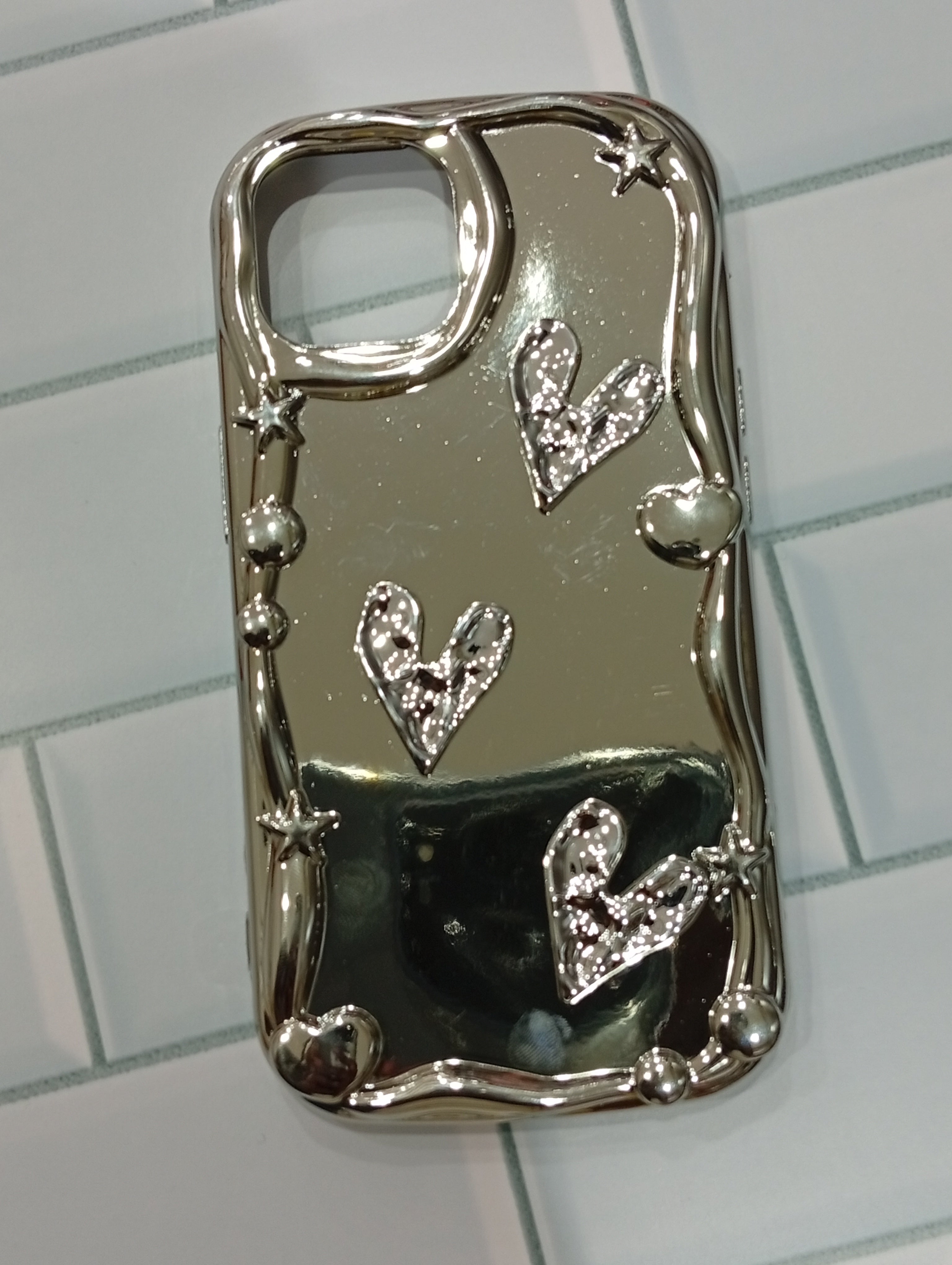 Mirror love charm cases. Iphone 12 pro max phone case.