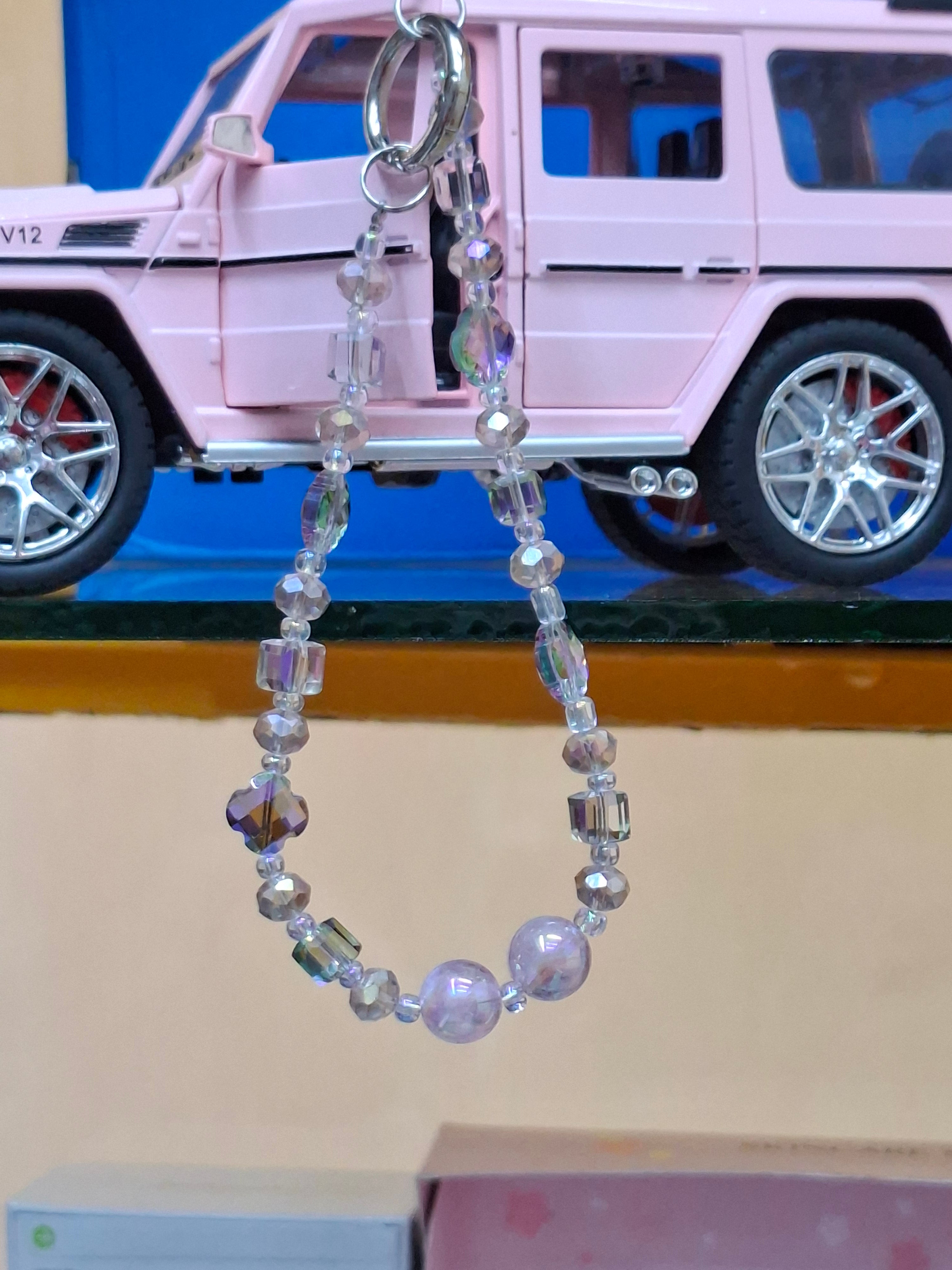 Amber glow crystal beaded charms