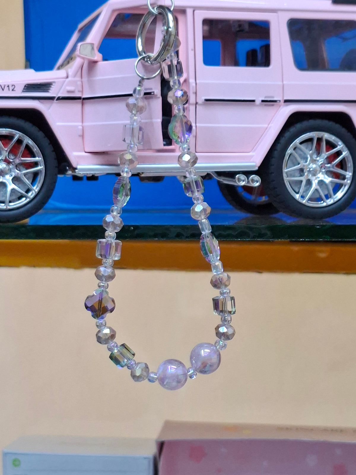 Amber glow crystal beaded charms