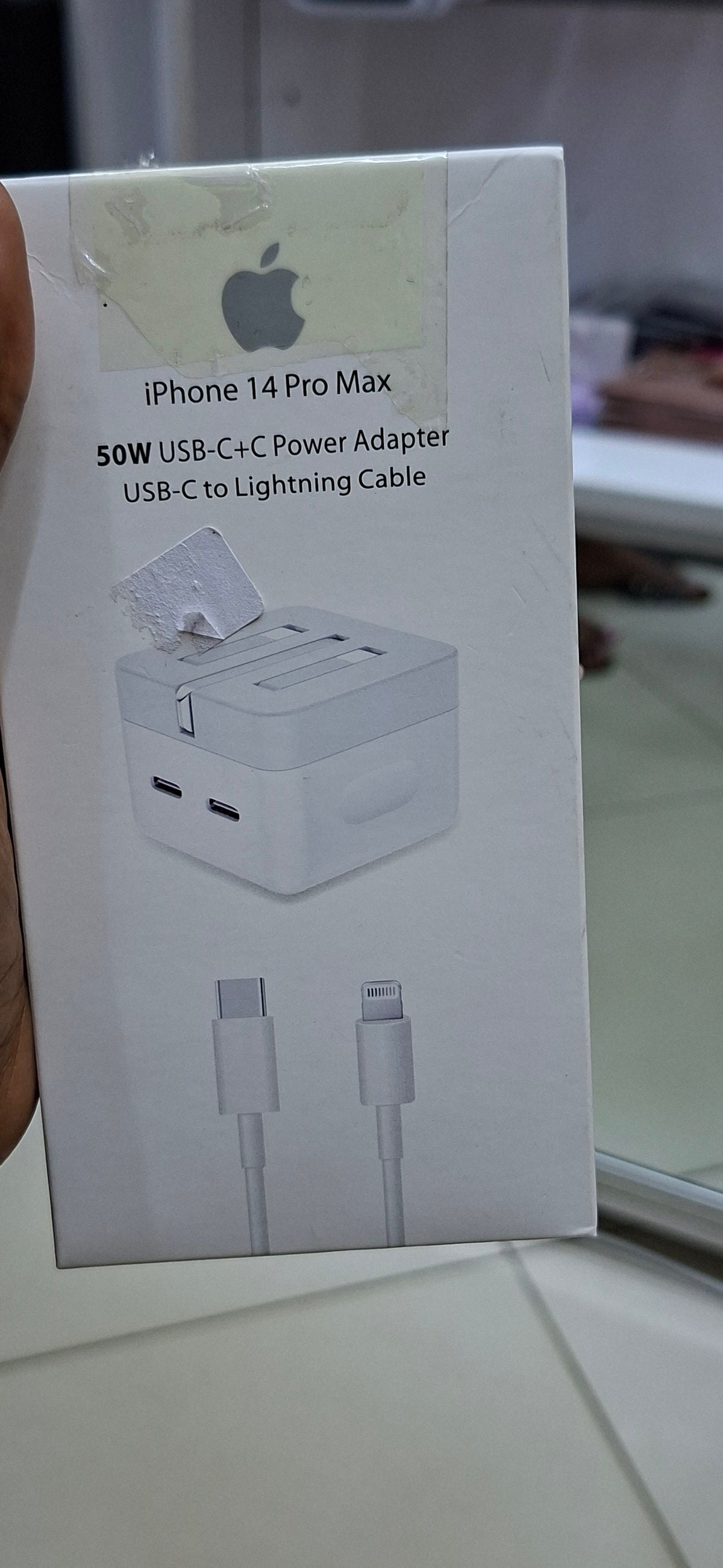 IPhone USB c+c 50w power adapter lightning cable