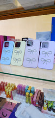 IPhone 15 promax shiny bow conture silicone phone case