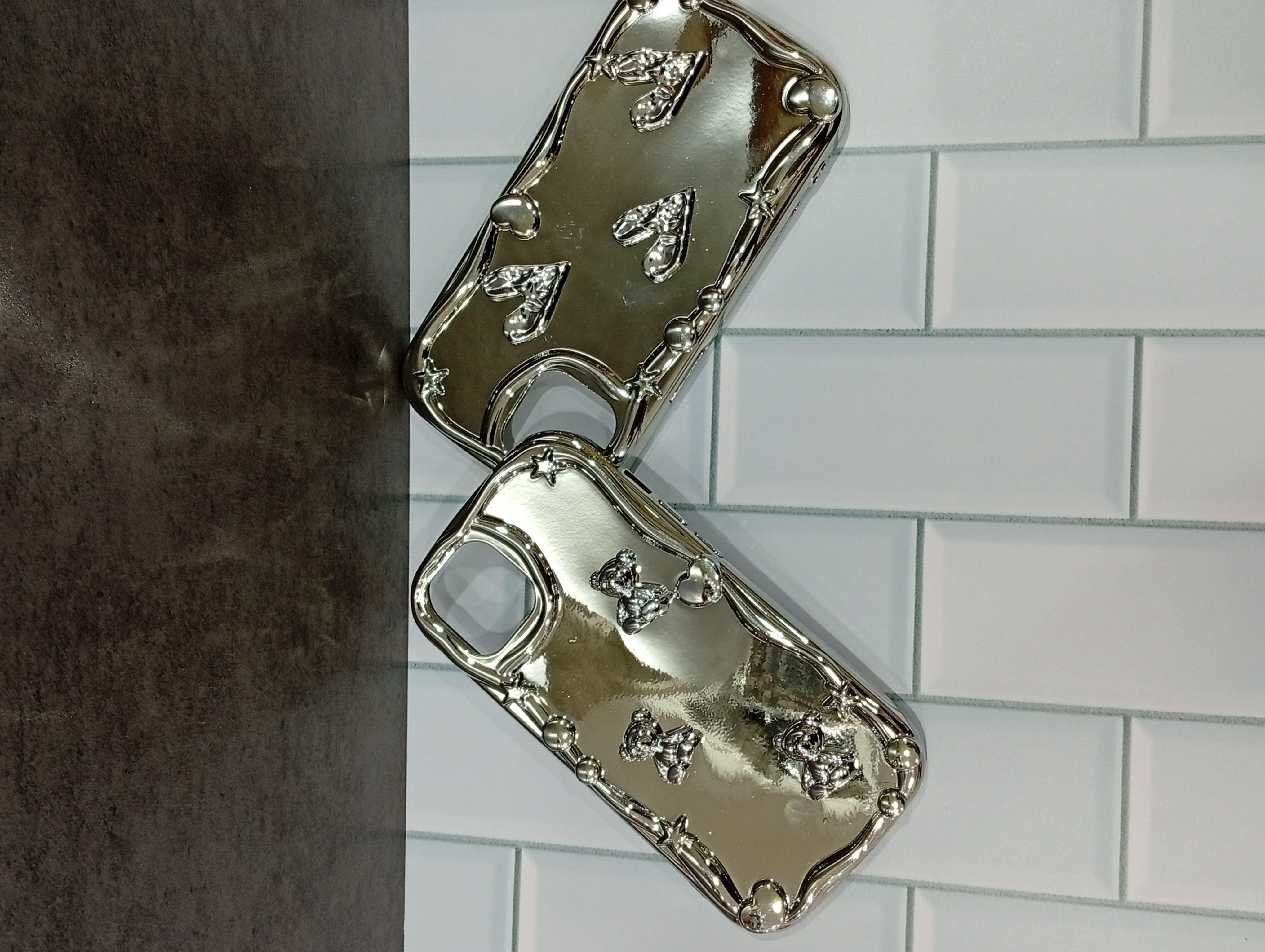 Mirror love charm cases. Iphone 12 pro max phone case.