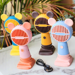 Micky mouse colored personal fans with phone holder