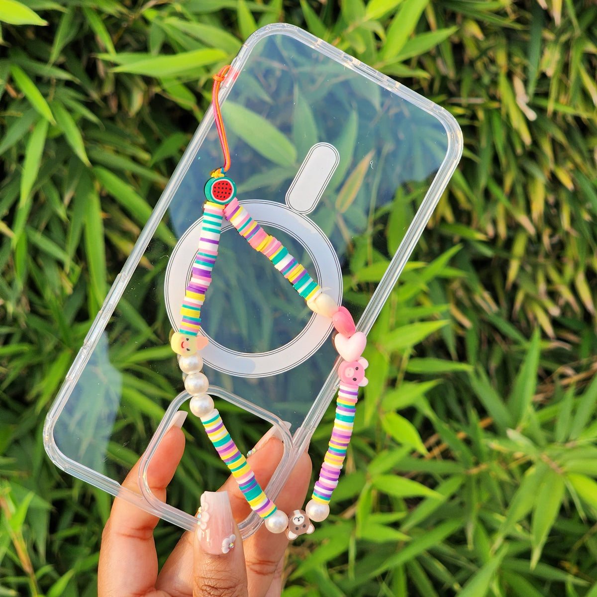 Beaded Wristlet Universal Phone Charm Strap - Cute Wrist Chain Lanyard Aesthetic Decor Strap for Cell Phone Camera Keys AirPods Keychains