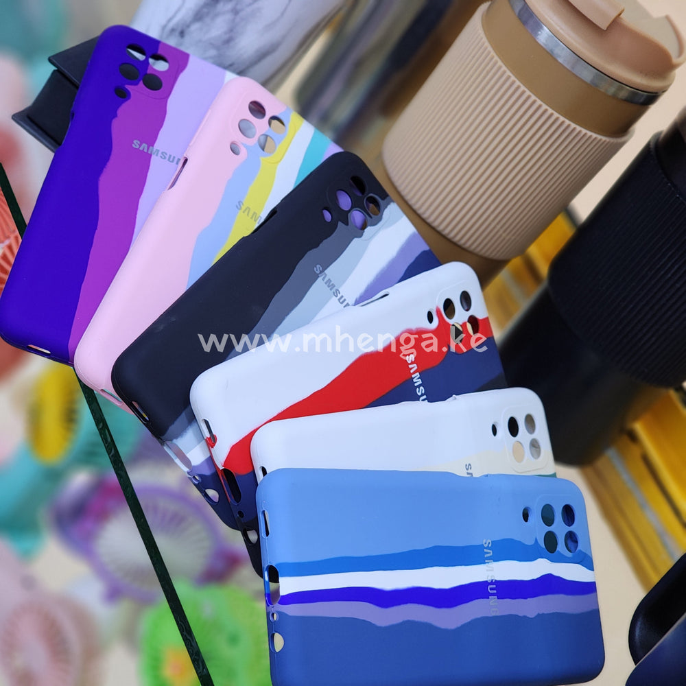 Samsung A12 / M12 Silicone Phone Cases A 12 M Case Covers Stripes Rainbow