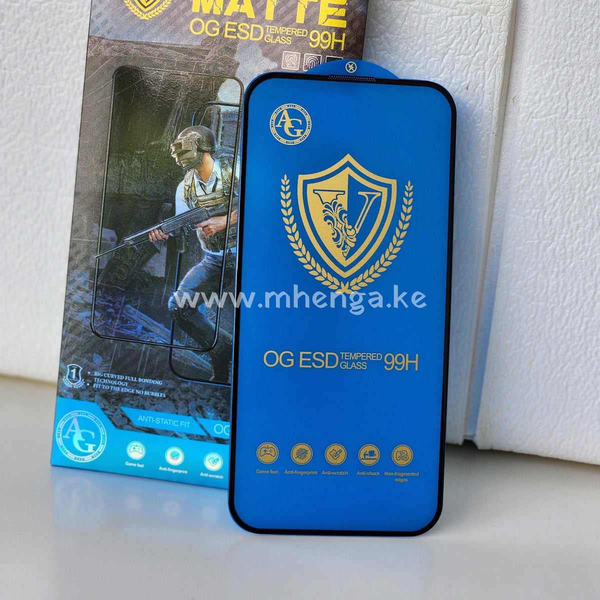 Screen Protector Matte Og Esd Iphone 15 Pro Full Glue 99H Tempered Glass