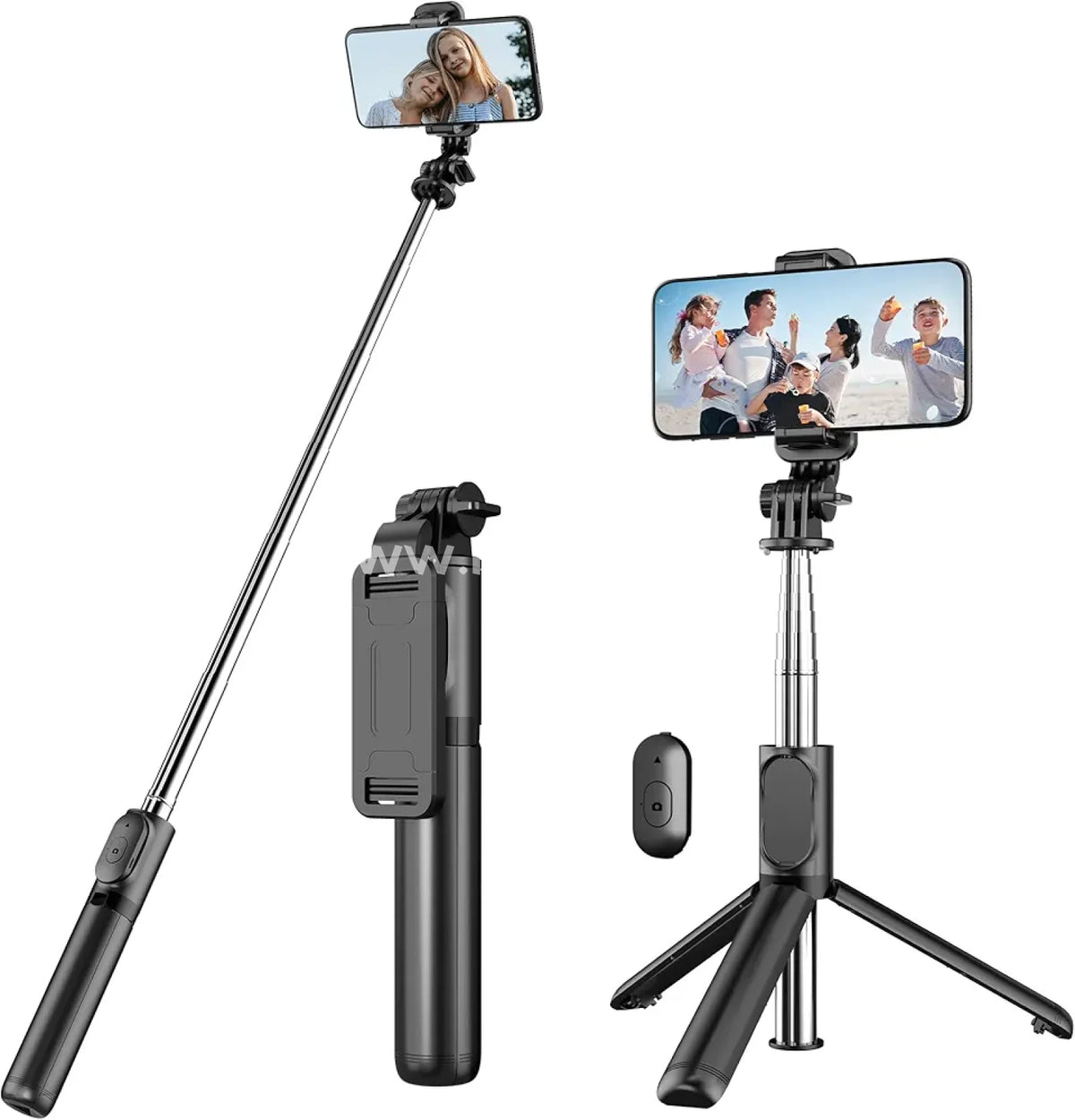 Selfie Stick Tripod With Detachable Wireless Remote 4 In 1 Extendable Portable & Phone Stand