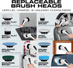 Spin Scrubber Electric 8 In 1 Cleaning Brush Cordless Shower Adjustable Handle Power Scrubbers For