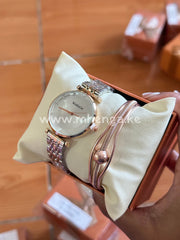 Watch Set Rose Gold Round Face