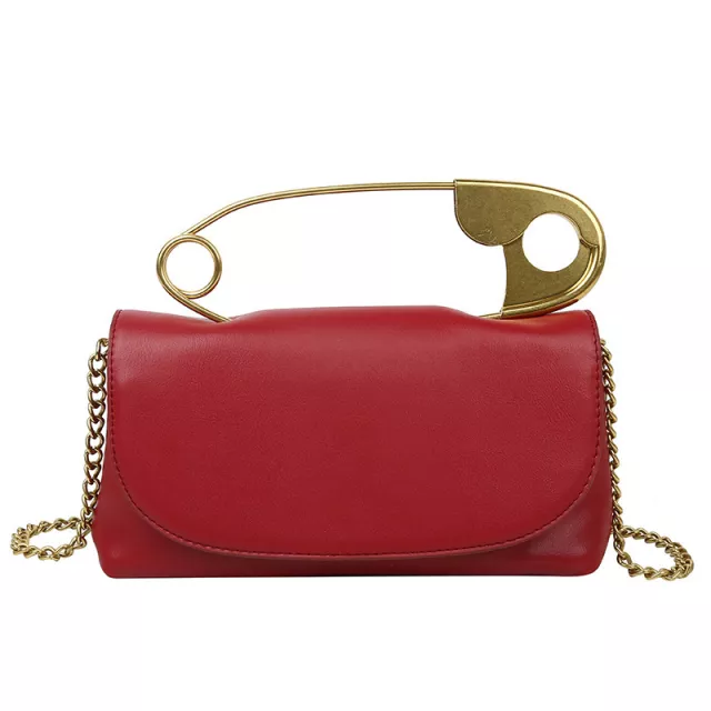 Safety pin sqaure designer bag handbag