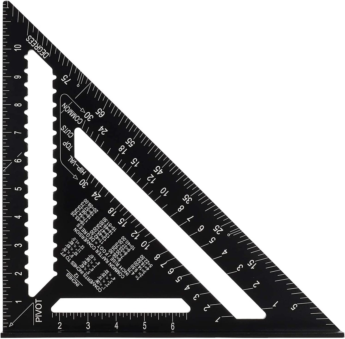 7 Inch Imperial Triangle Ruler, Triangle Ruler Rafter Square Protractor, High Precision Aluminum Alloy Triangle Ruler,Layout Measuring Tool for Engineer Carpenter