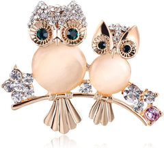 Brooch Owl Shape Rhinestone Covered Crystal Beauty Brooch Pin Scarves Shawl Clip For Women Ladies
