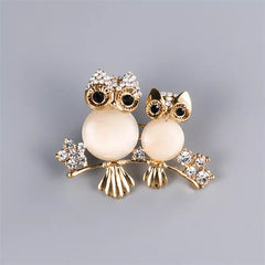 Brooch Owl Shape Rhinestone Covered Crystal Beauty Brooch Pin Scarves Shawl Clip For Women Ladies
