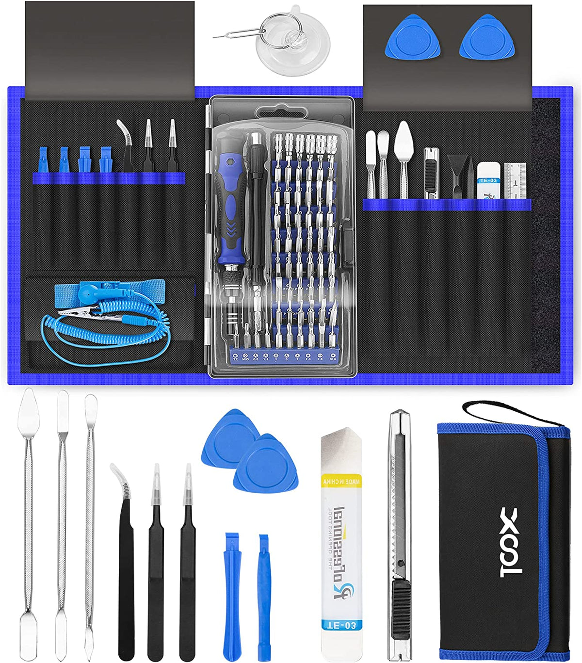 Professional Computer Repair Tool Kit, Precision Laptop Screwdriver Kit, XOOL 82 in 1 Electronics Repair Tool with 58 Magnetic Bits, Compatible for Macbook, iPhone, Game Console, Tablet