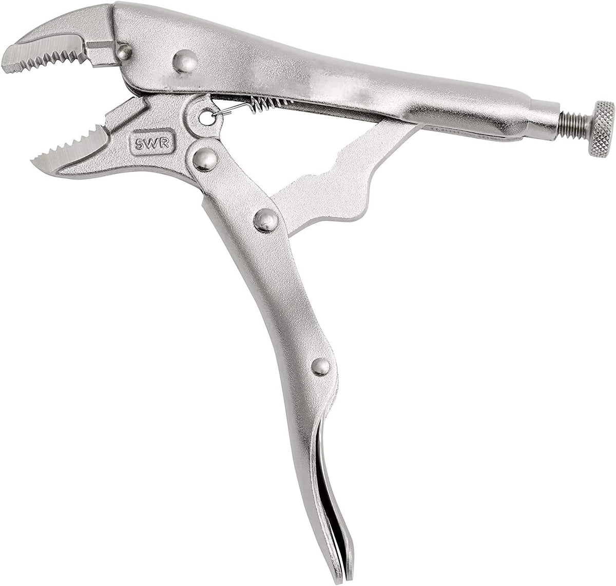 Locking Pliers with Wire Cutter, Curved Jaw, 10-Inch