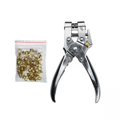 Leather Punch Grommet Tool Kit Grommet Eyelet Plier Set Eyelet Hole Punch Pliers Grommet Hand Press Pliers with 50 Pieces of Grommets Eyelets for Shoes Clothes Bags Craft Supplies