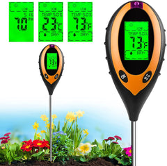 Soil PH Tester, 4 in 1 PH Light Moisture Acidity Tester Soil Tester Moisture Meter Plant Soil Tester Kit for Gardening, Farming, Indoor and Outdoor Plants