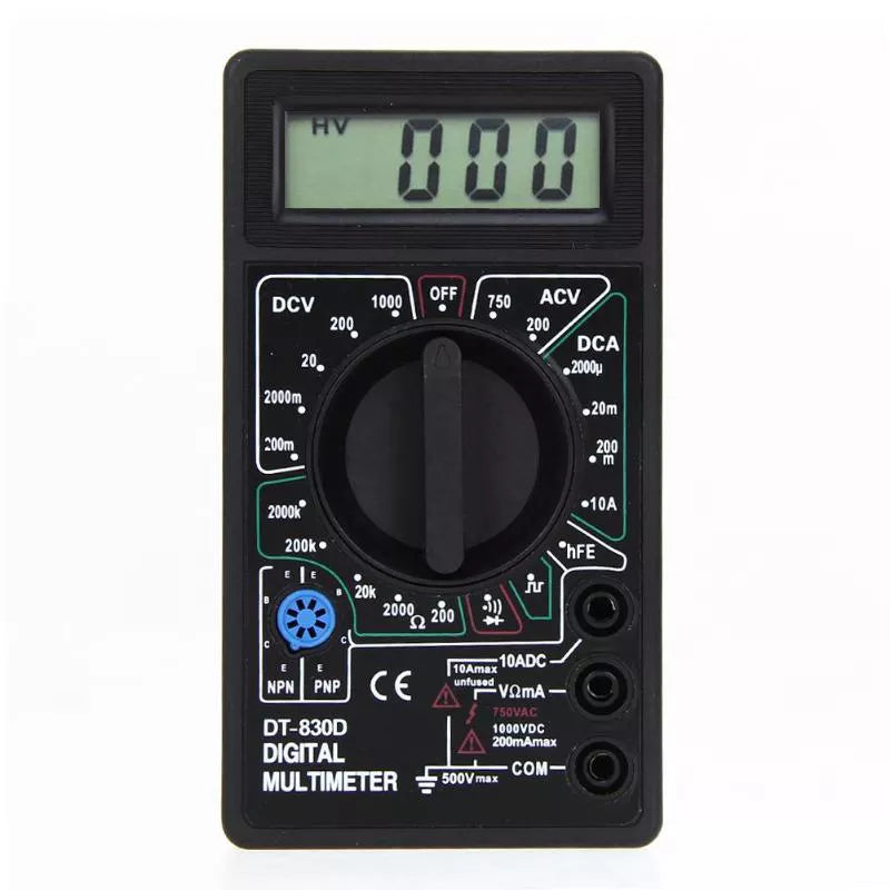 DT830D Mini Digital Multimeter Voltmeter Voltage Ampere Ohm Tester AC DC Ammeter