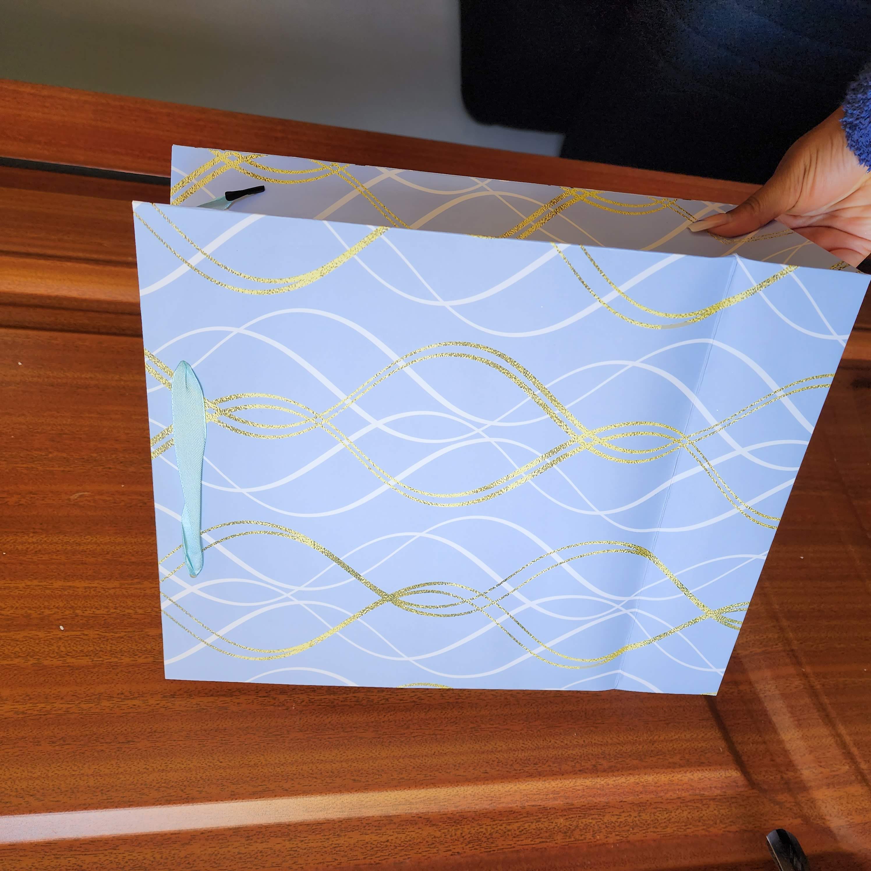 Medium gift bag with wavy lines pattern