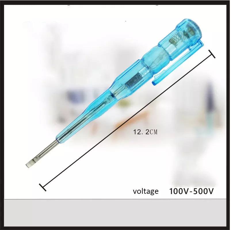 Voltage Tester AC 100-500V with 3mm Slotted Screwdriver with Clip for Circuit Test