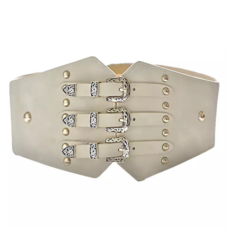 Women belt with multiple buckles