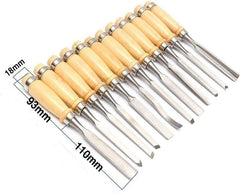 12 pcs Wood Chisel Tool Set, Woodworking Chisels Wood Carving Tools Trimming Down Wood Woodworking Lathe Gouges Tools with Roll-Up Carrying Case for Carpenter Craftsman,6mm (1/4"), 12mm (1/2")