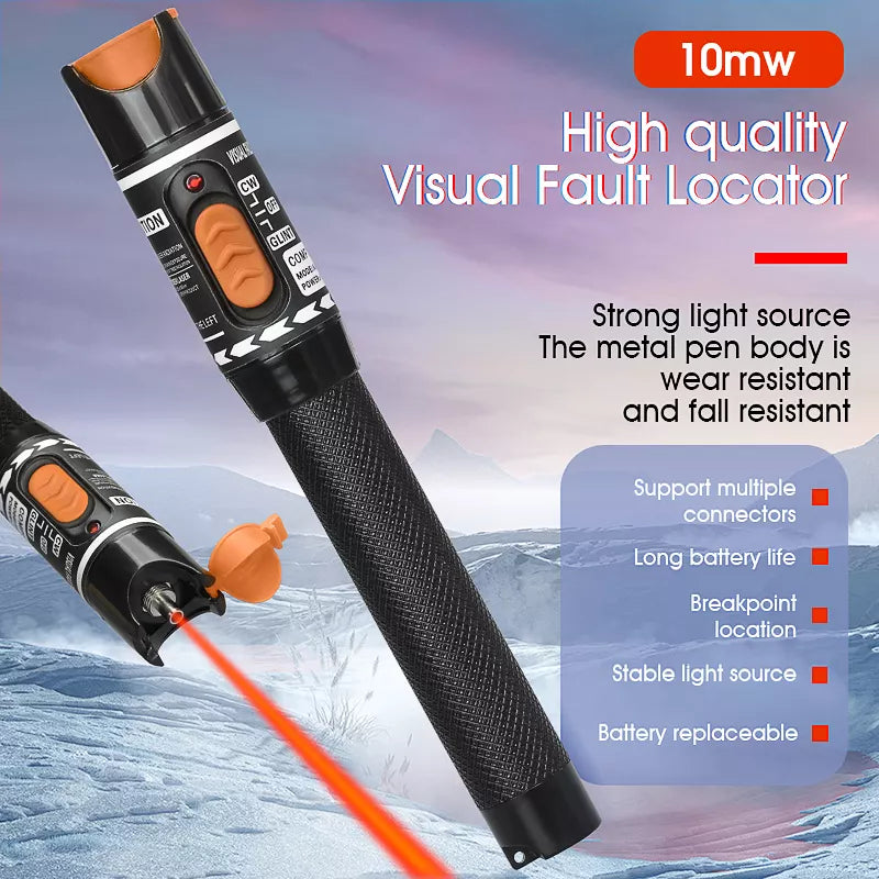 Laser pen 10MW Visual Fault Locator, Fiber Optic Cable Tester 10 Km Range VFL AUA-H10