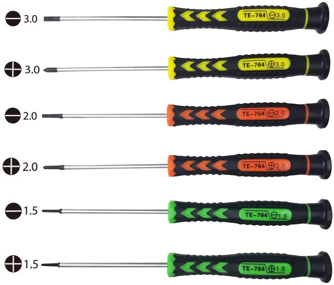 Screwdriver SET Magnetic Flathead and Phillips Different SIZES - Professional Repair Tool Kit For Electronics/ iPhone/ PC/