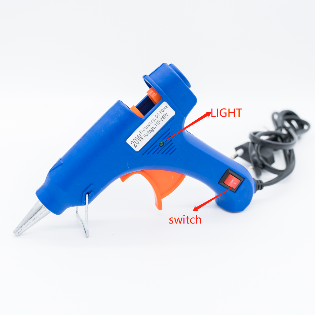 Glue Gun, Mini Hot Glue Gun School Crafts DIY Arts Quick Home Repairs, 20W, Blue
