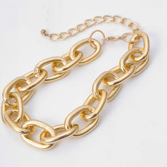 Chunky Choker Necklace Gold Cuban Link Chain Thick Necklaces Punk Jewelry for Women and Girls (Gold cuban chain)