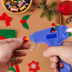 Glue Gun, Mini Hot Glue Gun School Crafts DIY Arts Quick Home Repairs, 20W, Blue