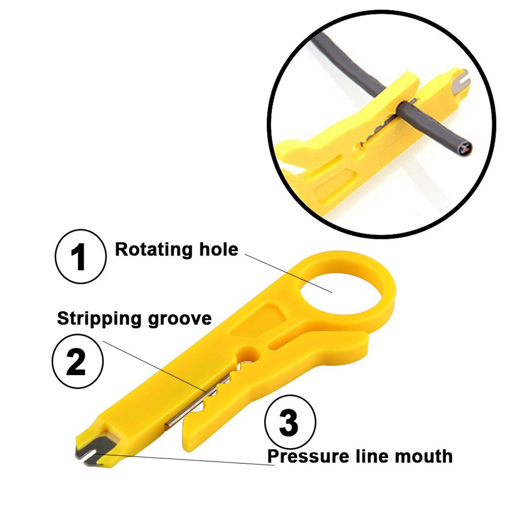 Network Crimper,Cable Stripper Cutter - RJ11 RJ12 RJ45 Connector Crimper Pliers, for Network and Telephone Cables,Ethernet Crimping Hand Tools