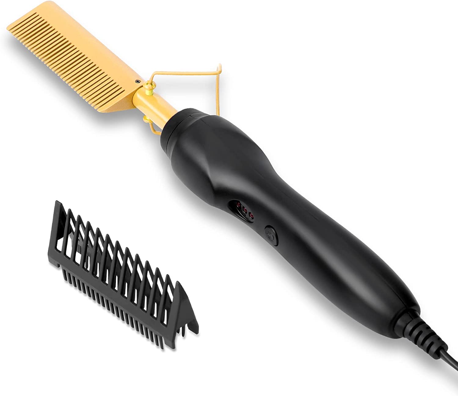 Hot Comb Electric Hair Straightening - Professional Pressing Combs Ceramic Flat Iron Electrical Press Comb Straightener for Black Natural Hair Wigs | High Heat | Fast Heating